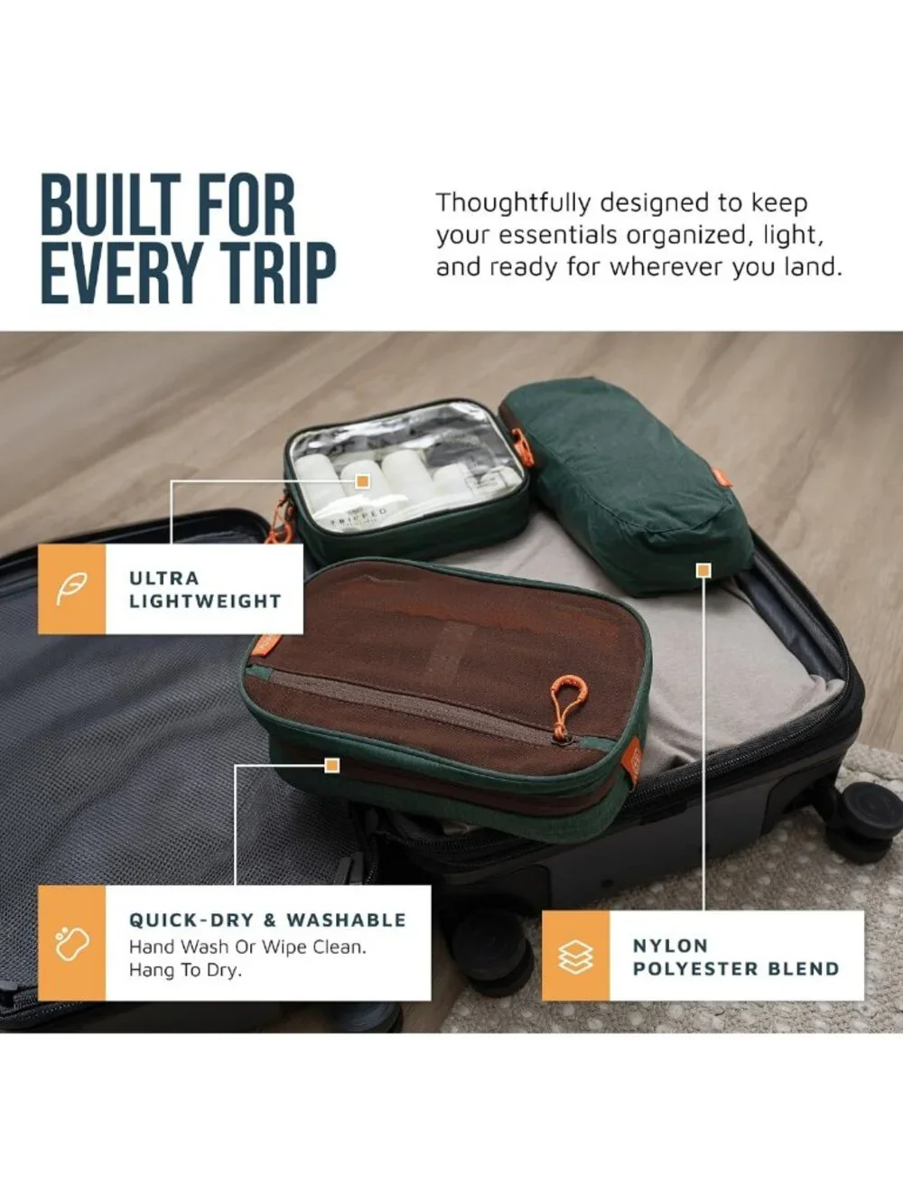 3-Piece Travel Toiletry Bag Set | Compact, Waterproof, Stylish Organizer